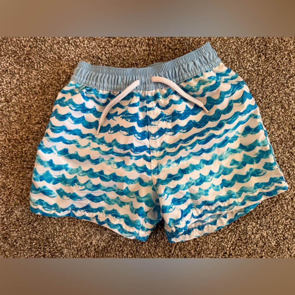 Floatimini Waves Blue and White Swim Trunks